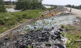 Bờ đê sông Bùng thành nơi tập kết rác thải, người dân lo bùng dịch bệnh 