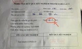 Tài xế xe tải sửa phiếu test nhanh COVID-19 để được thông chốt bị phạt 7,5 triệu đồng
