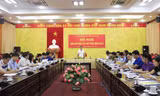 Ông Nguyễn Văn Sơn, trưởng ban chỉ đạo thi tỉnh Hà Giang tại cuộc họp ban chỉ đạo thi của tỉnh vừa qua - báo Hà Giang