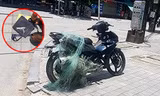 Lực lượng CSGT TP Thanh Hóa đã dùng súng bắn lưới để chặn xe vi phạm và khẩu súng thu được của người vi phạm