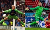 Bất ngờ với tư thế cứu thua của thủ môn Kasper Schmeichel, giống y như Schmeichel “cha”