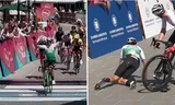 VĐV đua xe đạp giơ tay mừng thắng lợi khi về đích ai ngờ ngã lăn, cái kết “đắng lòng” hơn