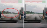 Thanh chắn ở trạm thu phí hất lên đập xuống liên tục "thách thức" tài xế vượt qua