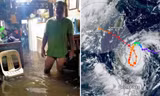 Video siêu bão Saola làm nhà sập xuống sông ở Philippines dù còn không đổ bộ