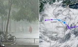 Áp thấp nhiệt đới trên Biển Đông đang mạnh lên, sẽ đi vào đất liền ngang qua nước ta