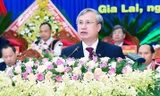 Ủy viên Bộ Chính trị, Thường trực Ban Bí thư Trần Quốc Vượng phát biểu tại Đại hội