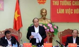 Thủ tướng Nguyễn Xuân Phúc phát biểu chỉ đạo tại buổi làm việc.