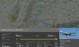 Máy bay của Hàn Quốc phải bay vòng do mất liên lạc với không lưu. Ảnh: Flightradar24.