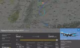 Máy bay của Hàn Quốc phải bay vòng do mất liên lạc với không lưu. Ảnh: Flightradar24.