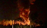 Hiện trường nơi xảy ra vụ cháy. 