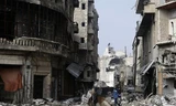 Tàn tích tại thành phố Aleppo sau vài năm bị phiến quân kiểm soát.