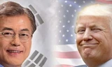 Tổng thống Hàn Quốc Moon Jae-in và người đồng cấp Mỹ Donald Trump. (Nguồn: Yonhap)