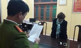 Bị can Nguyễn Thị Thu tại cơ quan điều tra