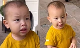 "Cây hài nhí" Leon tập nói siêu cưng, làm một hành động với ba Kim Lý nhận về "bão like"