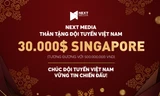 Next Media tặng đội tuyển Việt Nam 500 triệu ngày Giáng sinh 