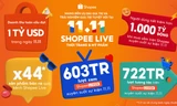 Shopee lập kỷ lục mới, cán mốc doanh thu toàn cầu 1 tỷ USD trong ngày 11.11