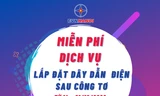 EVN HANOI: Miễn phí dịch vụ lắp đặt dây dẫn điện sau công tơ trong tháng tri ân khách hàng
