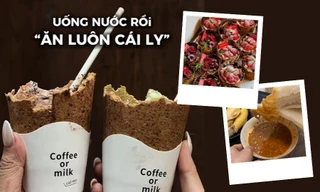 Trend ẩm thực mới: Bánh tráng "nũng nịu" nhúng nước, đồ uống "ăn cả cốc"