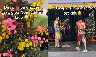 Trào lưu Noel "trộn" Tết hài hước: Từ cây thông mọc hoa mai đến âm nhạc "2 trong 1"