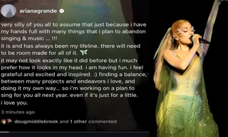 Ariana Grande sẽ lên đường lưu diễn vào năm sau, bác bỏ tin đồn từ bỏ ca hát