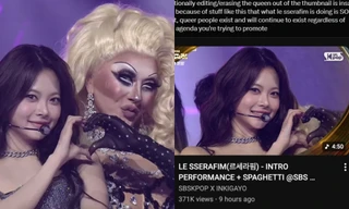 SBS Gayo Daejeon gây bức xúc vì xóa drag queen trong thumbnail của LE SSERAFIM
