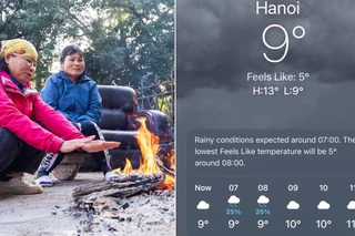Nhiệt độ cảm nhận ở Hà Nội xuống mức 5 độ C trên iPhone: Sự thật là thế nào?