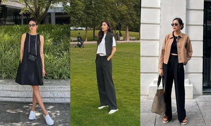 Style du lịch của Hà Tăng chỉ hai màu đen trắng mà không chê vào đâu được