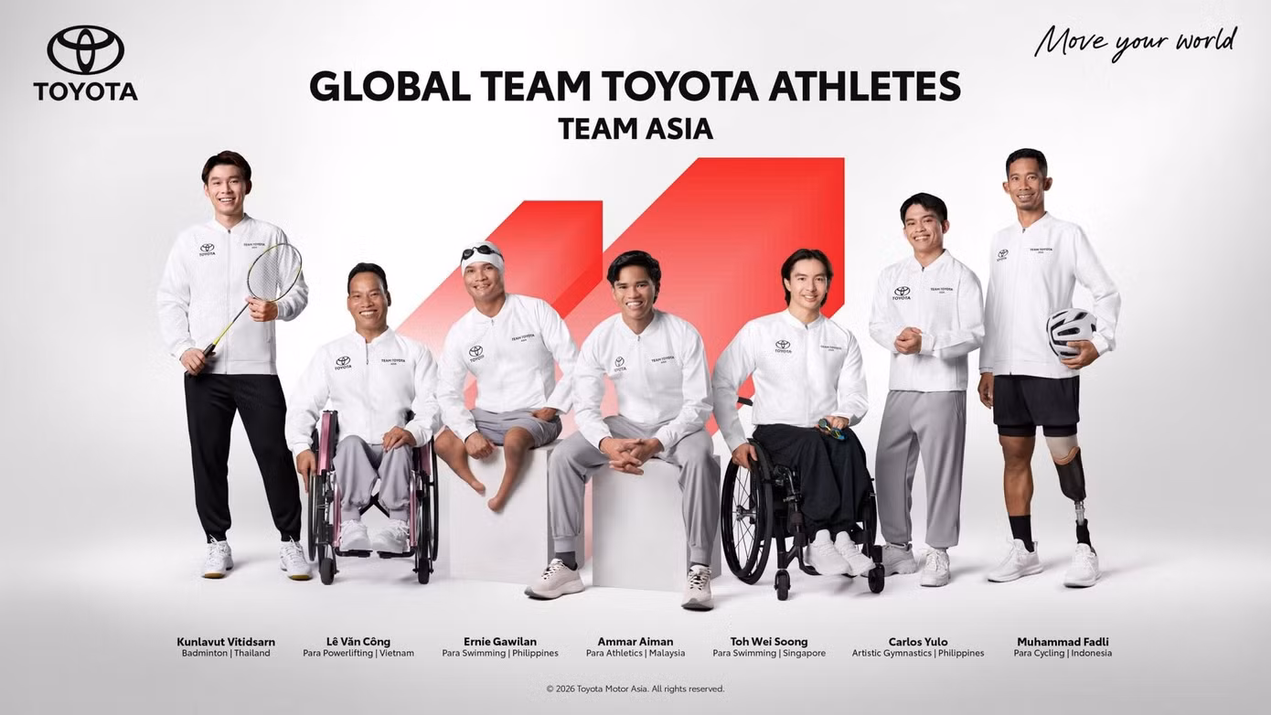 7 vận động viên châu Á của Global Team Toyota. Ảnh: Toyota
