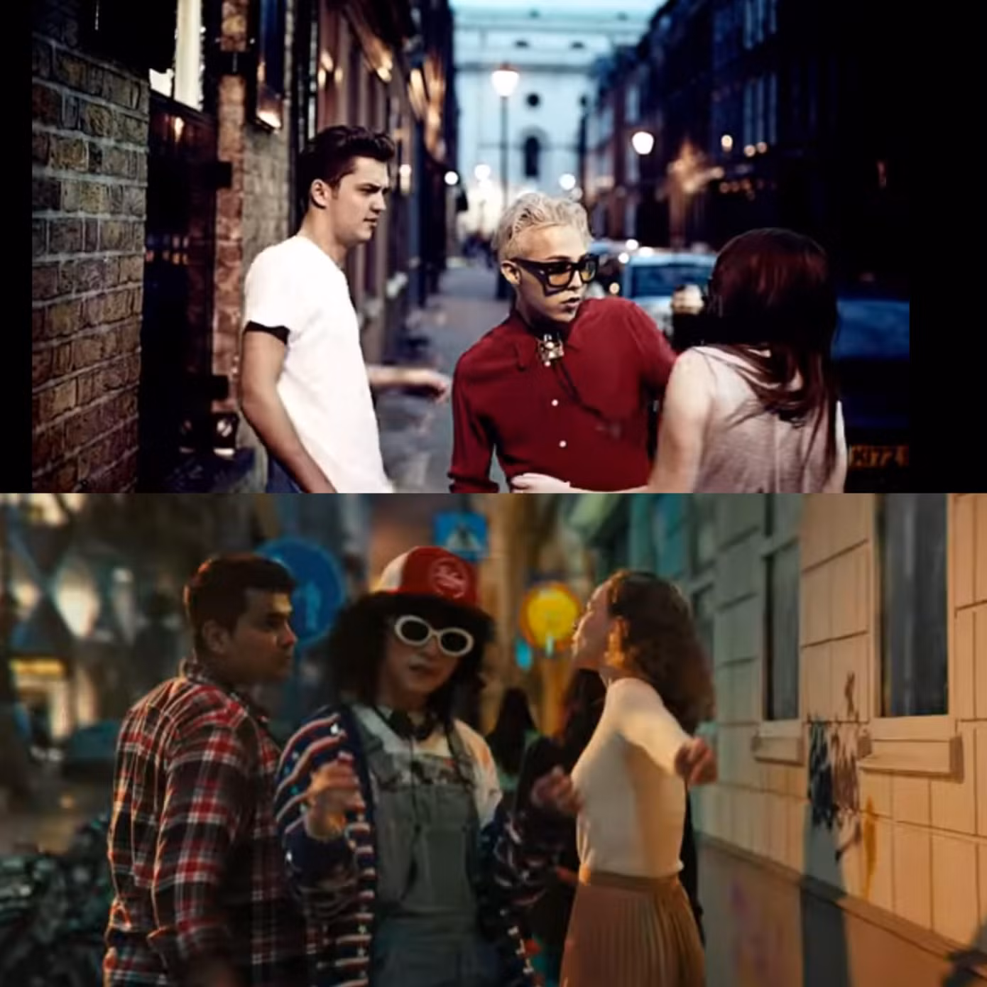 Ngay đến cảnh G-Dragon chen vào giữa một người đàn ông và một người phụ nữ trong MV Crooked cũng xuất hiện ở sản phẩm âm nhạccủa Sơn Tùng.