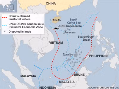 “Đường lưỡi bò” vô lối xâm phạm vùng biển rộng lớn của Việt Nam. Nguồn: VietnamPlus dẫn theo UNCLOS & CIA