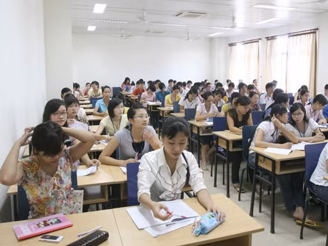 Sinh viên Đại học Dân lập Thăng Long trong giờ học. Ảnh: Ngọc Châu