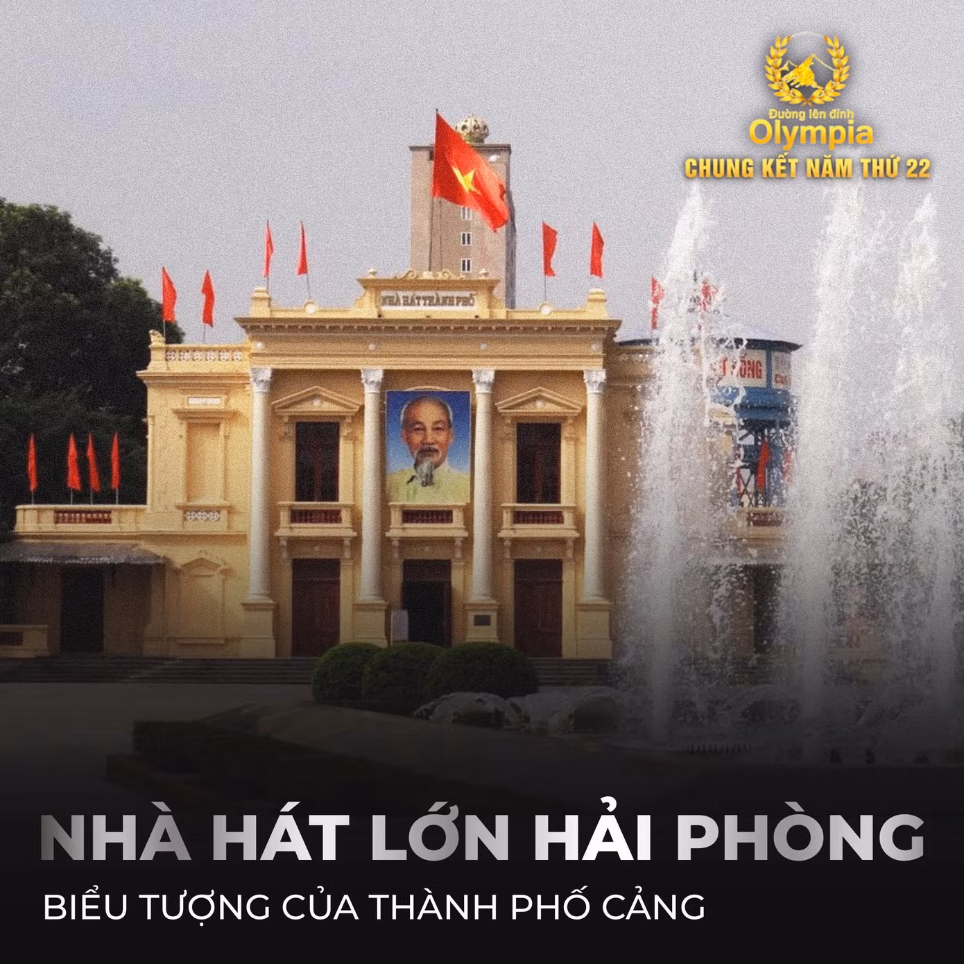 Nhà hát lớn là điểm cầu đại diện cho Hải Phòng. Ảnh: Fanpage Đường lên đỉnh Olympia Nhà hát lớn là điểm cầu đại diện cho Hải Phòng. Ảnh: Fanpage Đường lên đỉnh Olympia