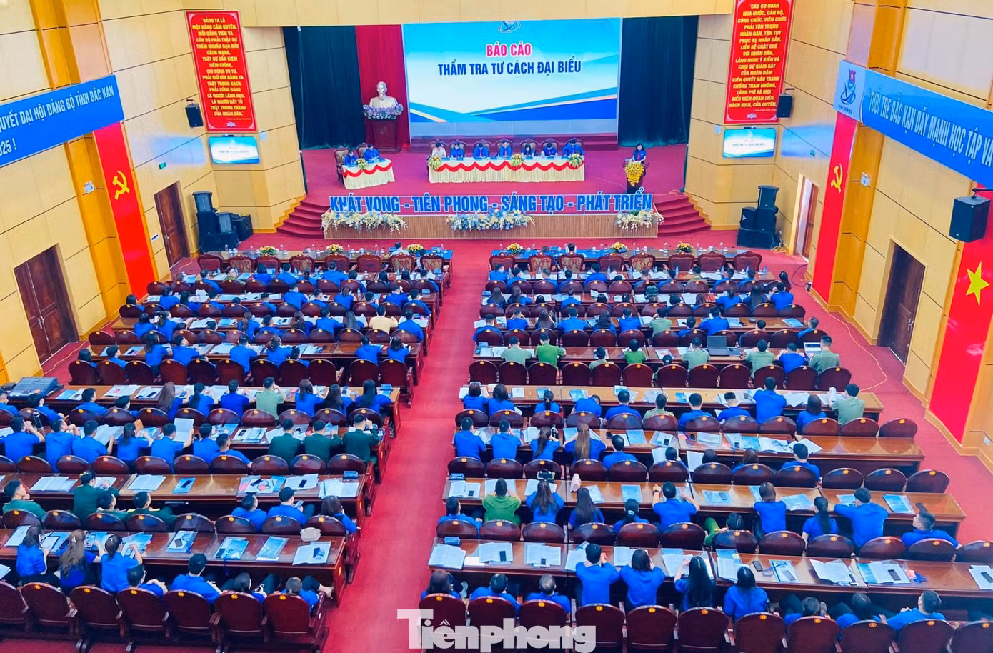 Quang cảnh phiên thứ nhất Đại hội đại biểu Đoàn TNCS Hồ Chí Minh tỉnh Bắc Kạn lần thứ XI, phiên thứ Nhất, chiều 11/10 - Ảnh: Duy Chiến