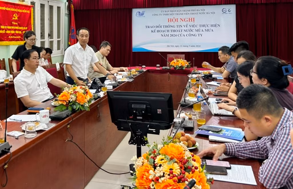 Lãnh đạo Cty Thoát nước Hà Nội thông tin về dự báo mưa 2024 và kế hoạch ứng phó chiều 31/5.
