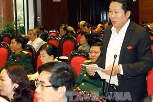 Đại biểu Quốc hội thành phố Đà Nẵng Thân Đức Nam phát biểu ý kiến. (Ảnh: Trọng Đức/TTXVN)