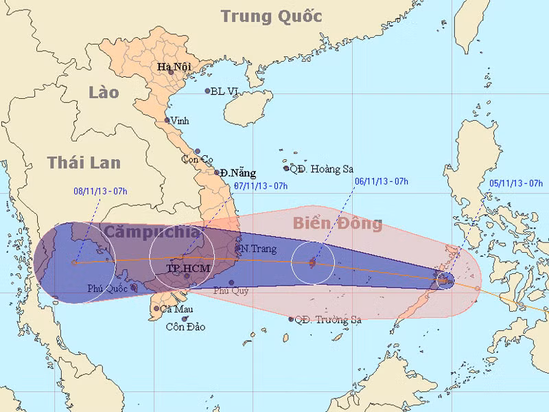Áp thấp có khả năng mạnh lên thành bão, bão số 13 di chuyển nhanh hướng về các tỉnh Nam Trung Bộ và Nam Bộ