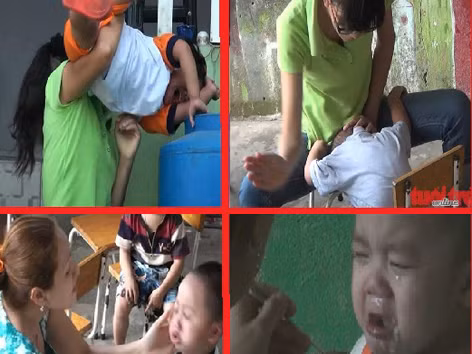 Cảnh bảo mẫu hành hạ dã man những trẻ mầm non. Ảnh: Gia đình Xã hội
