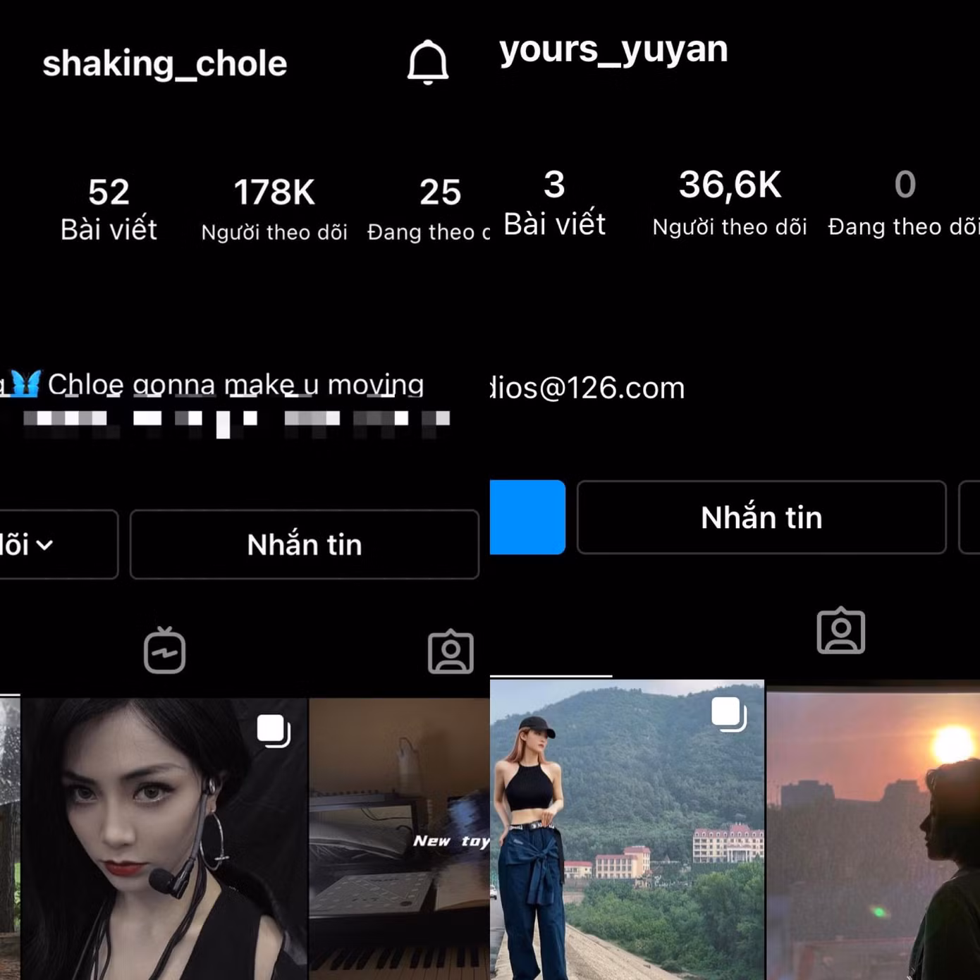 Tài khoản Instagram của THE9 Dụ Ngôn và Tạ Khả Dần không có tương tác mạnh như trên MXH Weibo. Tài khoản Instagram của THE9 Dụ Ngôn và Tạ Khả Dần không có tương tác mạnh như trên MXH Weibo.