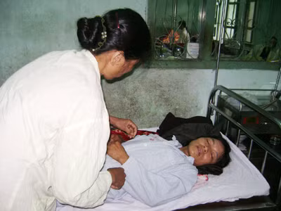 Chị Nguyễn Thị Hường tại bệnh viện. Chị Nguyễn Thị Hường tại bệnh viện