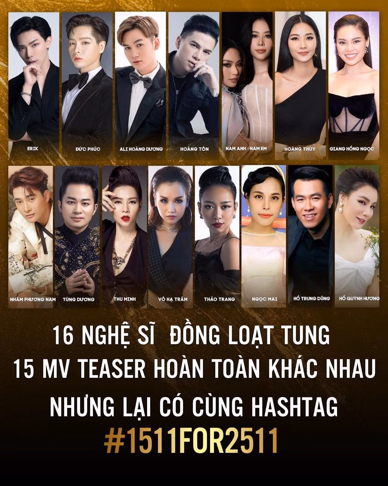 Sự góp mặt của 16 cái tên đình đám trong cùng một dự án khiến nhiều người bất ngờ.