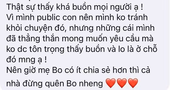 Cô mong được khán giả tôn trọng cuộc sống riêng tư.