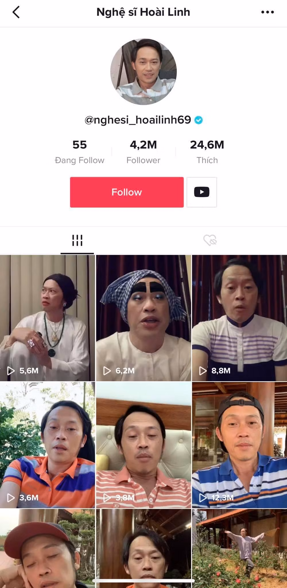 TikTok hiện tại của nghệ sĩ.