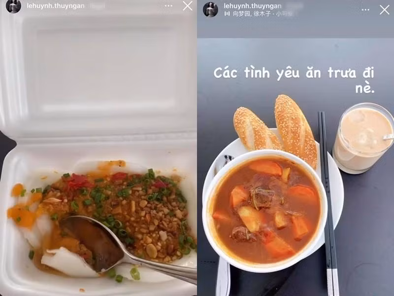 Diễn viên Gạo Nếp Gạo Tẻ hạnh phúc khi được ăn đồ ăn Việt.