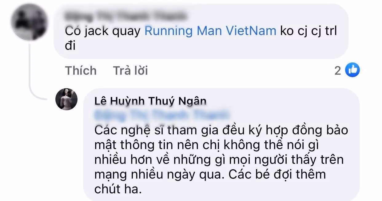 Khi nhận câu hỏi liên quan đến Jack, Thúy Ngân từ chối trả lời vì đã ký hợp đồng bảo mật thông tin.