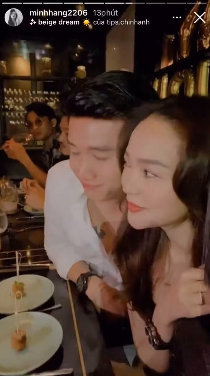 Minh Hằng không ngại chia sẻ khoảnh khắc thân mật của mình và Quốc Trường lên MXH.