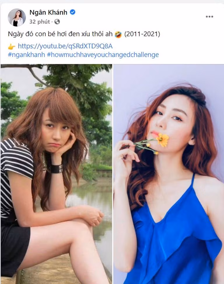 Diễn viên Ngân Khánh nhận mình 10 năm trước "hơi đen chút thôi".