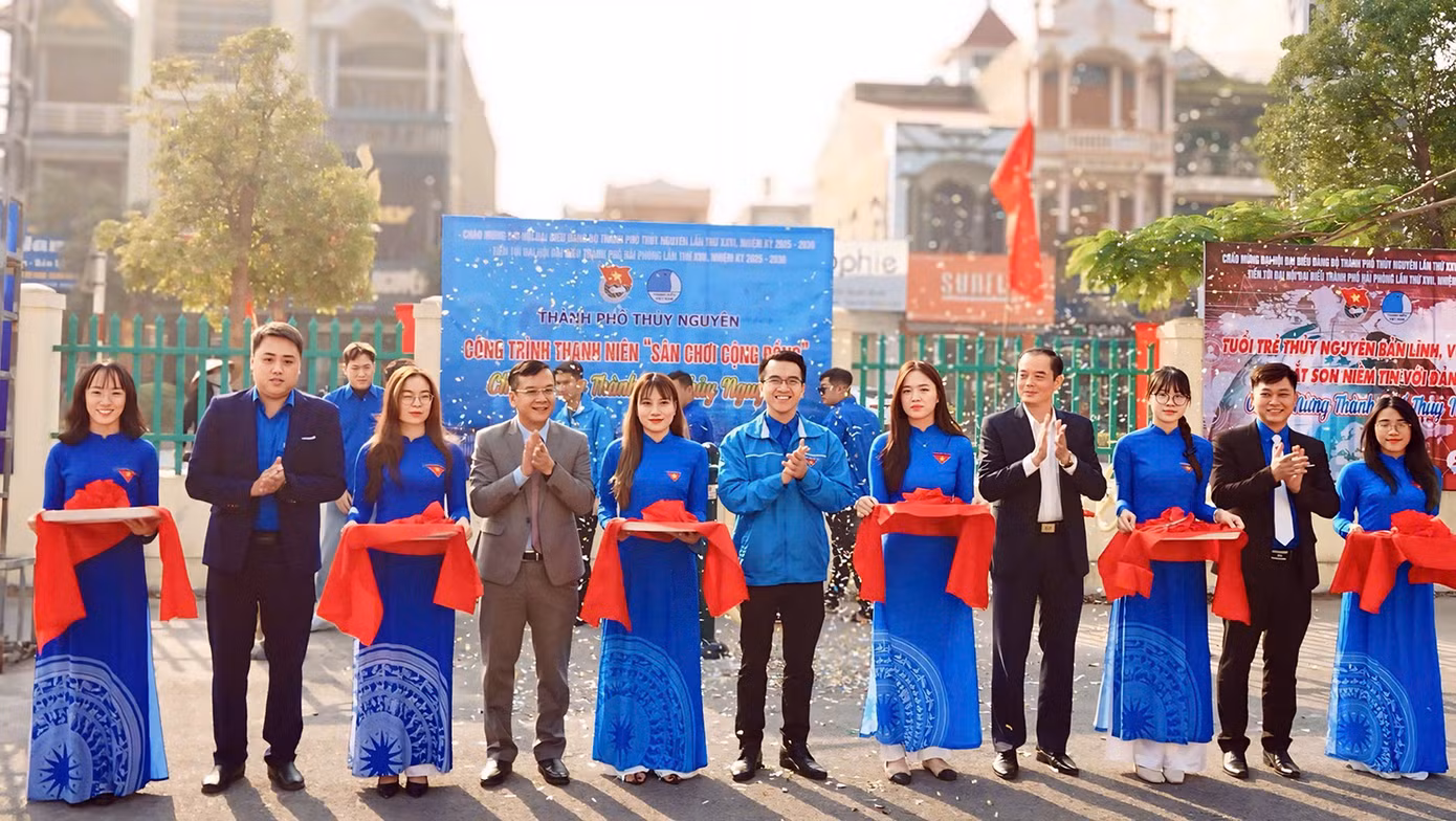 Thành Đoàn Hải Phòng và Huyện Đoàn Thủy Nguyên khánh thành công trình thanh niên "sân chơi cộng đồng" tại phường Thủy Đường.