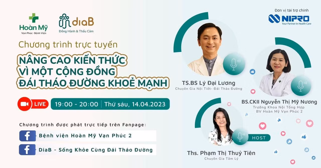 Chương trình trực tuyến do Bệnh viện đa khoa Hoàn Mỹ Vạn Phúc 2 lan toả kiến thức về Thay đổi lối sống đến cộng đồng ĐTĐ.
