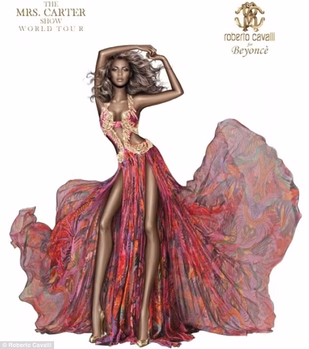 Tạo hình đầy ấn tượng của Beyonce trong thiết kế của 'phù thủy thời trang' Roberto Cavalli