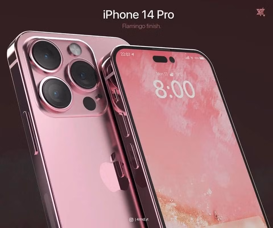6 tuỳ chọn màu sắc được cho là sẽ xuất hiện trên iPhone 14 Pro. (Ảnh: IG @4rmd.yt)